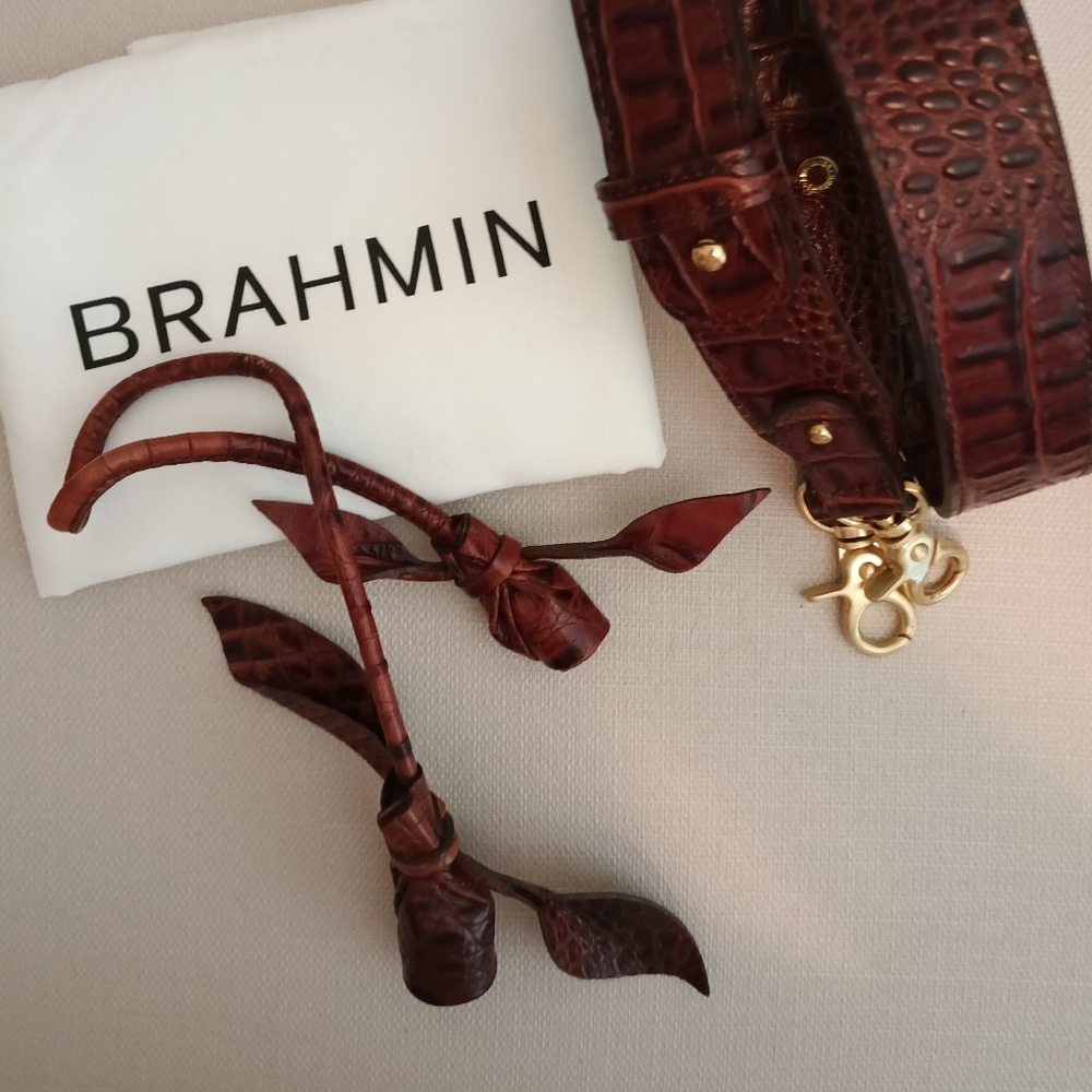 EUC BRAHMIN Pecan Roses with Pecan Shoulder Stap